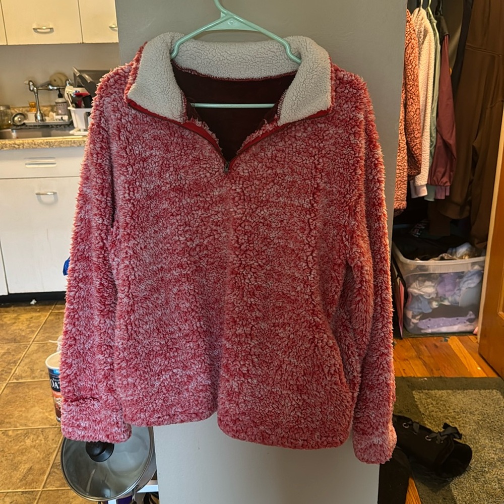 Quarter zip Sherpa sweater (With pockets!)